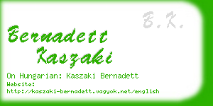 bernadett kaszaki business card